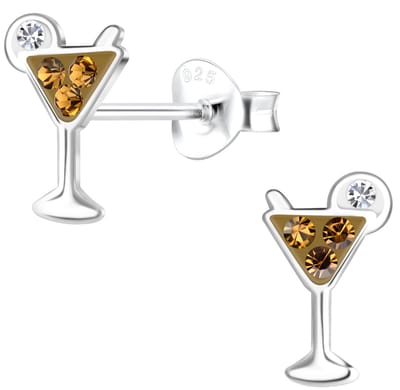 Joy|S - Zilveren cocktail oorbellen - 6 x 10 mm - kristal - sterling zilver 925