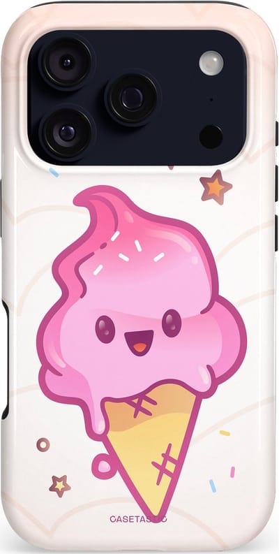 Casetastic hoesje geschikt voor Apple iPhone 17 Pro - MagSafe - Dubbellaagse bescherming - Roze Kawaii Dessert - Fashion Case - Wit Zand Lichtroze