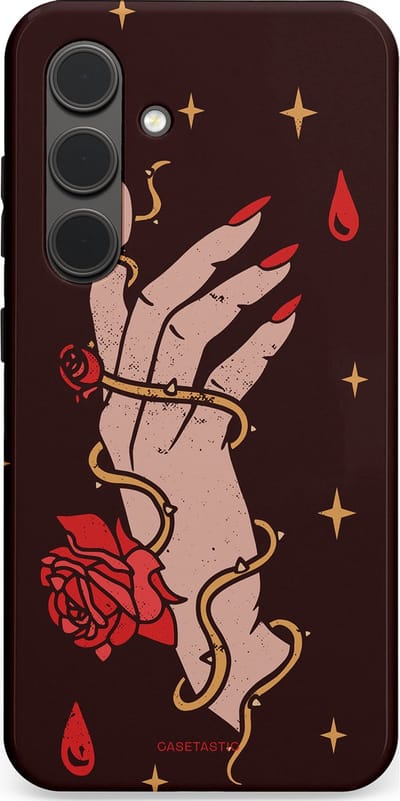 Casetastic Hoesje Geschikt voor Samsung S24 - Stijlvolle Beschermende Duo-layer Case - Hartslag van tijd