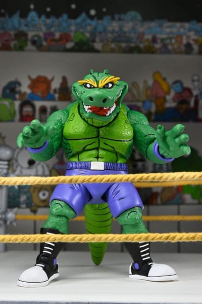 NECA Teenage Mutant Ninja Turtles (Archie Comics) Action Figure Stump Wrestling Leatherhead 18 cm Action Figuur