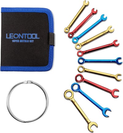 Kleine moersleutel set met 10 stuks 4-11mm - Plated open en box end mini moersleutels - Combinatie sleutel zonder merk