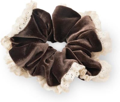 Zachte en comfortabele haar elastiekjes van velvet voor een stevige paardenstaart, perfect voor lang haar in de winter, bruin, 5.5 inch
