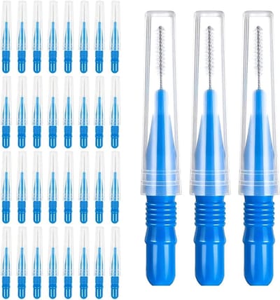 Interdentale borstels - Tandenstokers Tandreiniger - Mondhygiëne - Flexibele borstelkop - 20 stuks - Blauw