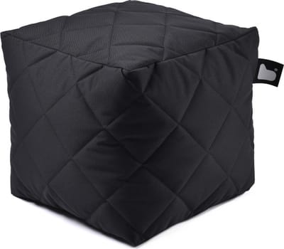 Extreme Lounging - b-box quilted - vierkante poef - binnen & buiten - UV- en waterbestendig - 40x40cm - Zwart