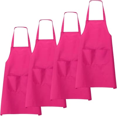 Schorten, 70 x 60 cm, uniseks, voor restaurant, keuken, kookschorten, niet verstelbaar, machinewasbaar, kookschorten met 2 zakken, voor koken, BBQ, schilderen, tekenen, handwerk