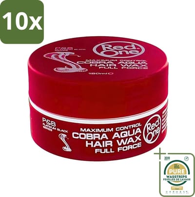10 x Red One - Haarwax - Cobra Aqua - Maximale Controle - Voor Krachtige Hold & Glans - 150 ml - Grootverpakking - Haarwax - Styling Wax - Haartype - Haarkleur - Haartypen
