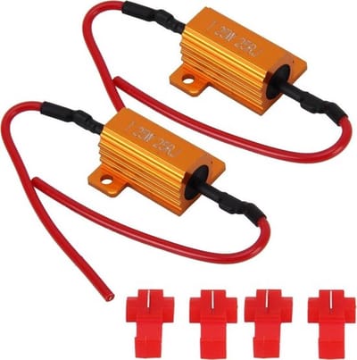 TLVX LED knipperlicht weerstanden 25 Watt 6 0hm (set, twee stuks) - CANBUS - LED Xenon belasting weerstand - No Hyper flash - 12V- knipperlicht werkend - geen fout melding LED