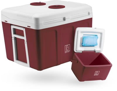 Brisby 40 Liter Elektrische Koelbox, Frigobox Deluxe met 12V, 220/230 Volt Aansluiting voor Auto en Camping – AC/DC - Rood
