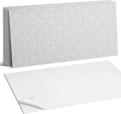Coloray Plaktegels - Geometrisch rasterpatroon Wandtegel Zelfklevend - 60 cm x 30 cm - Grijs Plaktegels - 6 stuks - Rechthoek PVC Tegels - Plaktegels Keuken - Zelfklevende Vloertegels Badkamer - Vinyl Tegels - Zelfklevende Wandtegels