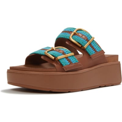 FitFlop Dames sandalen Gen-FF Max Buckle Stripe-Webbing Two-Bar Slides A3E