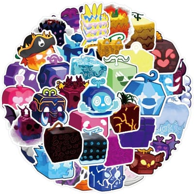 50 Stuks Cartoon Blox Fruits Graffiti Stickers Koffer Waterbeker Schrijfwaren Mobiele Telefoon Laptop Koelkast Decoratie Diy Stickers