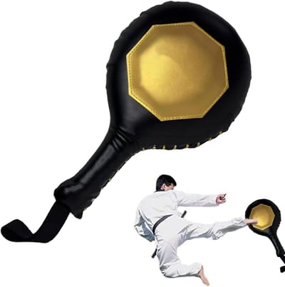 Boks Kussens - Kickbokspads - Vechtsport Training - Versterkte Stiksels - 37x21x9 cm - Goud