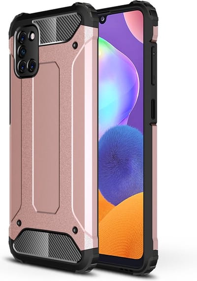 Coverup Hoesje - Geschikt voor Samsung Galaxy A31 Hoesje - Coverup Armor Hybrid Back Cover - Rose Gold