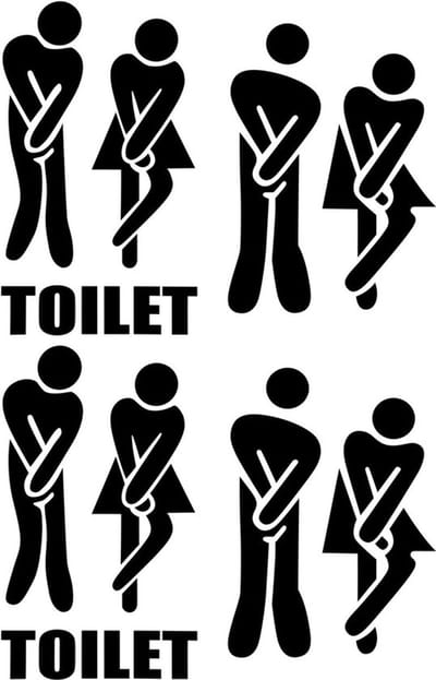 Allecto - Toilet Teken Stickers - Waterdichte Muurstickers - Zwart