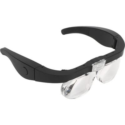 Hoofdband Vergrootglas Verstelbaar LED Wit Licht 4 Verwisselbare Lenzen Hoofdmontage Vergrootglas