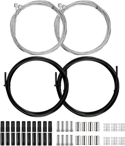 Complete Set Remkabels en Versnellingskabels voor Fietsen, 2 Sets met Hoezen, Geschikt voor Mountainbike en Racefiets