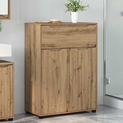 vidaXL - Badkamerkast - Artisan - Eiken - 72,5 - x - 36,5 - x - 100 - cm - Bewerkt - hout