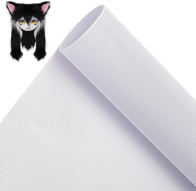 Aangepaste oognet voor fursuits, 100x30cm wit PVC, waterdicht en printbaar, ideaal voor cosplay, kunstpoppen en knutselen