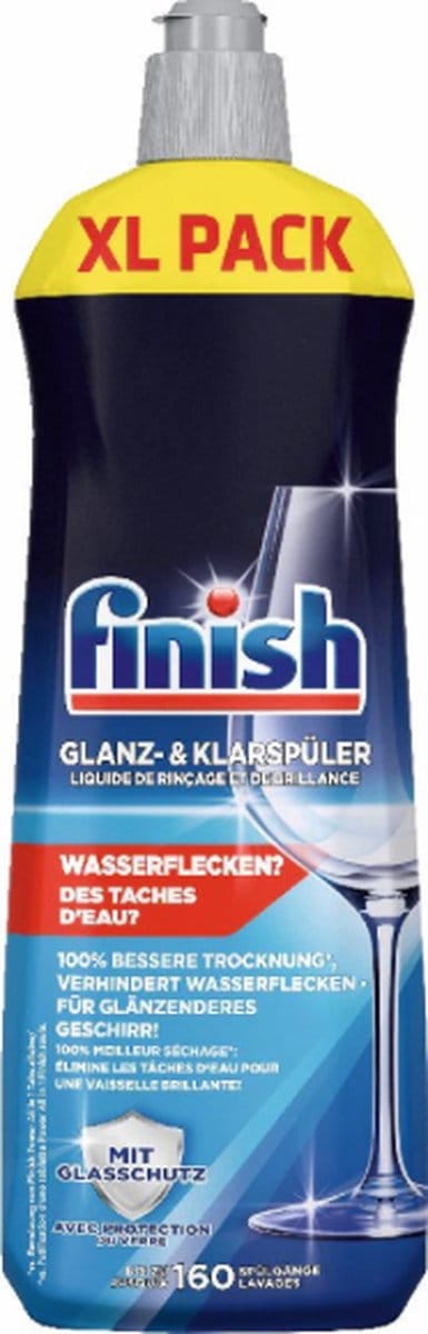 Finish glansspoelmiddel Active - 800 ml - XL Verpakking - Vlekpreventie - 160 afwasbeurten - Voor de vaatwasser - 100% betere droging van je vaat