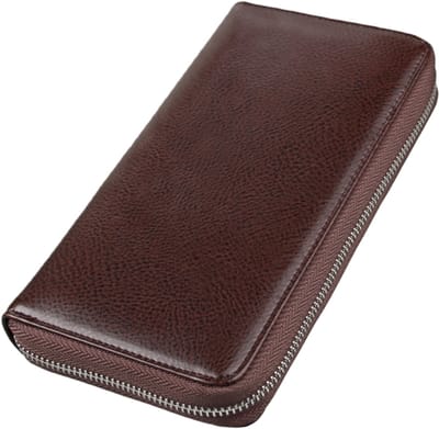 Accordeonportemonnee - RFID-beveiliging tegen diefstal - Grote capaciteit met meerdere kaartsleuven - 20*11*3 cm - Koffiekleur - 1 stuk