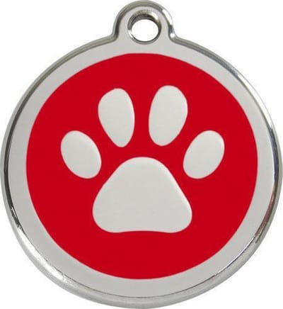 Red Dingo Hondenpenning 38 mm pootje rood