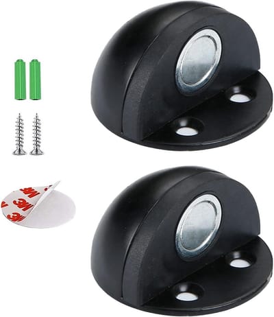 Magnetische Deurstopper - Zelfklevende Deurstopper - Muur Beschermen - Roestvrij Staal - 4.4 x 4.4 x 2.7 cm - Zwart