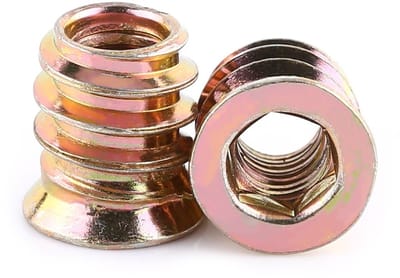 20 Stuks Gegalvaniseerde Carbon Staal Schroefmoeren, Zeskant Aandrijving Draadmoeren voor Houten Meubels (M6*13mm) - Duurzaam, Sterk en Corrosiebestendig