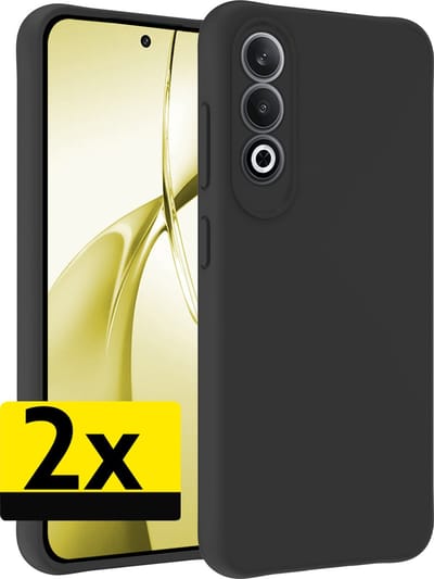 Hoesje - 2 Stuks - Geschikt voor OnePlus Nord CE4 - Sterk & Shockproof - Case Siliconen - Back Cover - Telefoon Hoes - Telefoonhoesjes - Zwart