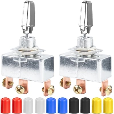 Dailygoody - Heavy Duty Toggle Switch - SPDT Rocker Switch - Set van 2 - Rubber Cover - 12V 50A - Duurzaam en Betrouwbaar - Geschikt voor Elektrische ...