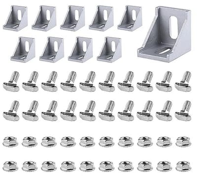Hoekverbindingen voor Aluminium Profielen - 10 Stuks L-Vormige Bevestiging, 90 Graden Bevestigingsmateriaal