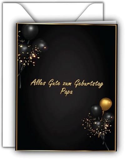 Verjaardagswenskaart met Envelop - Stijlvolle Happy Birthday Kaart voor Papa, A6 Formaat