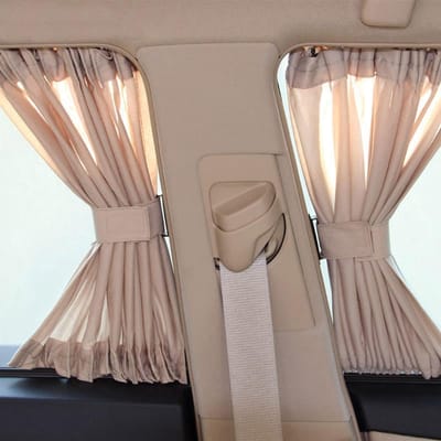 SnelShoppen - Car Divider Privacy Curtains Set - 1 Pcs Achterbank Gordijn & 2 Pcs Zijraam Gordijnen - Verwijderbare Zwart-out Raam Covers voor SUV en