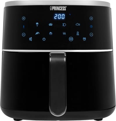 Princess Digitale Airfryer 182238 - 4 liter - PFAS vrij - Groot - Heteluchtfriteuse - Zwart - Digital Touchscreen - 8 Automatische Programma's - Inclusief in hoogte verstelbaar Grillrack