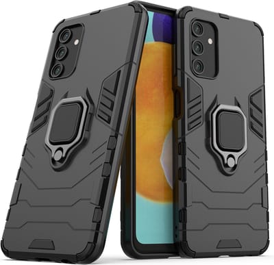 MobyDefend Hoesje - Geschikt voor Samsung Galaxy A13 (4G) - Dubbelgelaagde Pantsercase Met Standaard - Zwart