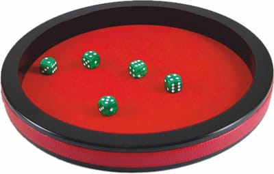 Dobbelpiste Profi - Pokerbak Deluxe - Spelplezier Vergroten - Zwarte Rand Rode Vilt - 34 cm - Zwart Rood