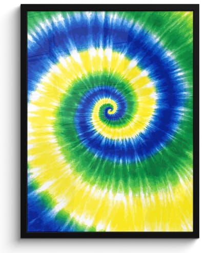 Poster in lijst - Fotolijst 60x80 cm - Posters - Spiraal - Groen - Draaiend - Posterlijst zwart - Decoratie - Wanddecoratie woonkamer - Muurdecoratie slaapkamer