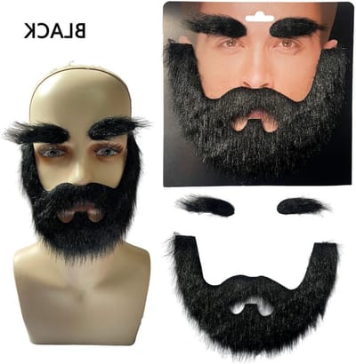 DIY Zelfklevende Nephaarset voor Kostuums - Fake Snor en Baard voor Halloween en Feestjes (Zwart)