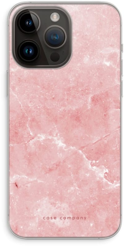 Case Company® - Hoesje geschikt voor iPhone 14 Pro Max hoesje - Roze marmer - Soft Cover Telefoonhoesje - Bescherming aan alle Kanten en Schermrand