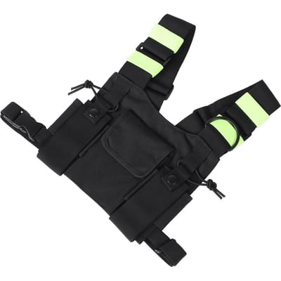 Bande Réfléchissante Jaune Harnais de Poitrine Sacoche Holster Étui de Transport pour UV-5R829RXR