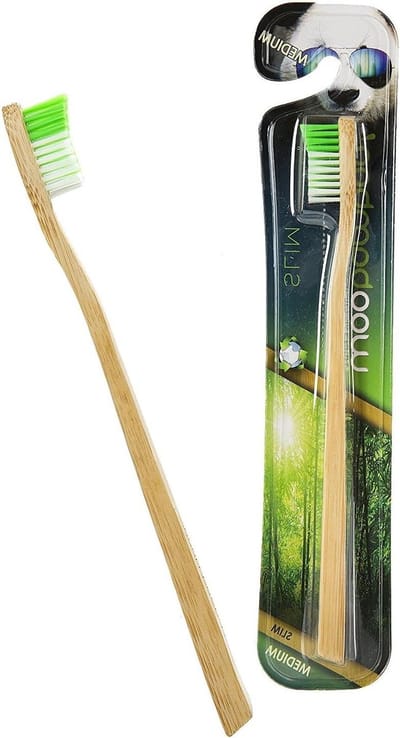 Bamboe Tandenborstel - Houten Tandenborstel - Dagelijkse Mondverzorging - Biologisch Afbreekbaar Handvat - 18.8 cm Lengte - Natuurlijk Bamboe