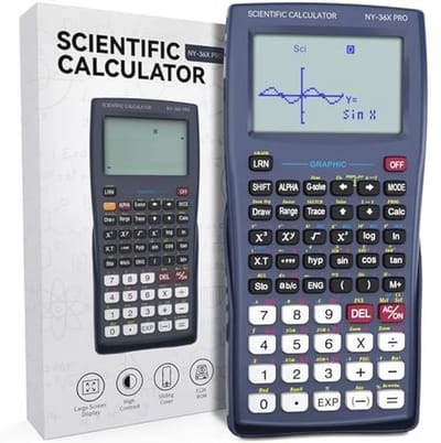 Grafische Rekenmachine - Wetenschappelijke Calculator - Complexe Berekeningen - 360+ Functies - LCD Display - Zwart