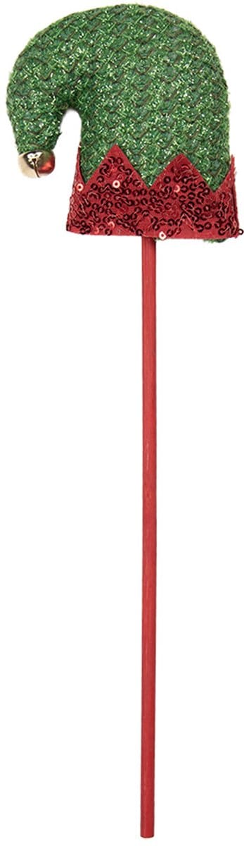 Clayre & Eef Kerstdecoratie Kerstmuts 9x2x34 cm Groen Hout