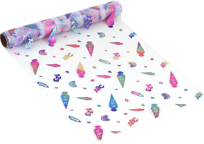 Tafelloper - Met suikerzakjes, 123, ABC en schoolmotief - Voor schoolstart decoratie - 600 cm x 29 cm