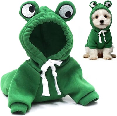 Hondenkennis voor Kerstmis, Huisdier Kikker Hoodie Kostuum, Kostuum Kikker Kerstmis voor Puppy, Schattige Kikkervorm Trui voor Honden, Winter Warm