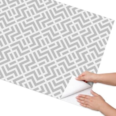 Coloray Meubel Wrap Folie - Grijs Meubelfolie - 75x150 cm - Meubelfolie Zelfklevend Geometrische elegantie - Wrapfolie Keuken - Geometrische Meubelfolie - Decoratiefolie - Tafeldecoratie - Achtergronden en patronen