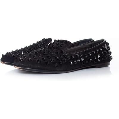 Philipp plein Suede stud loafers in zwart