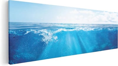 Artaza Canvas Schilderij Onderwater - 60x20 cm - Wanddecoratie Zeezicht - Muurdecoratie Woonkamer - Schilderijen Op Canvas