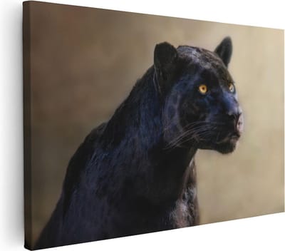 Artaza Canvas Schilderij Luipaard - 30x20 cm - Klein - Wanddecoratie Dierenkop - Muurdecoratie Jungle - Kamer Accessoires