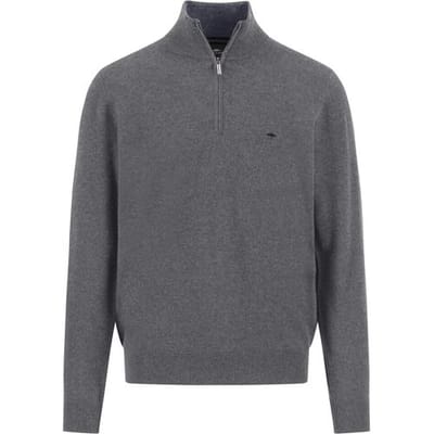 Fynch-Hatton Trui Troyer Zip Merino Cashmere Steel / male