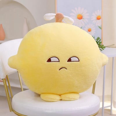 50CM Kawaii Citroen Pluche Pop Met Rollende Ogen Zacht Kussen Voor Slaapkamer Bank Bed Slaapmaatje about 50cm beige